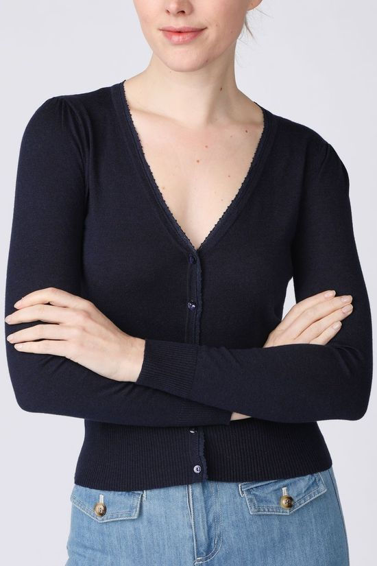 King Louie Cardigan Cardi V Cocoon Navy Blue
