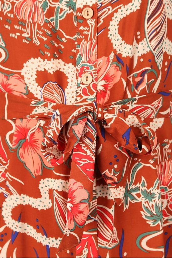King Louie Robe Rosie Midi Lei rust/dark pink