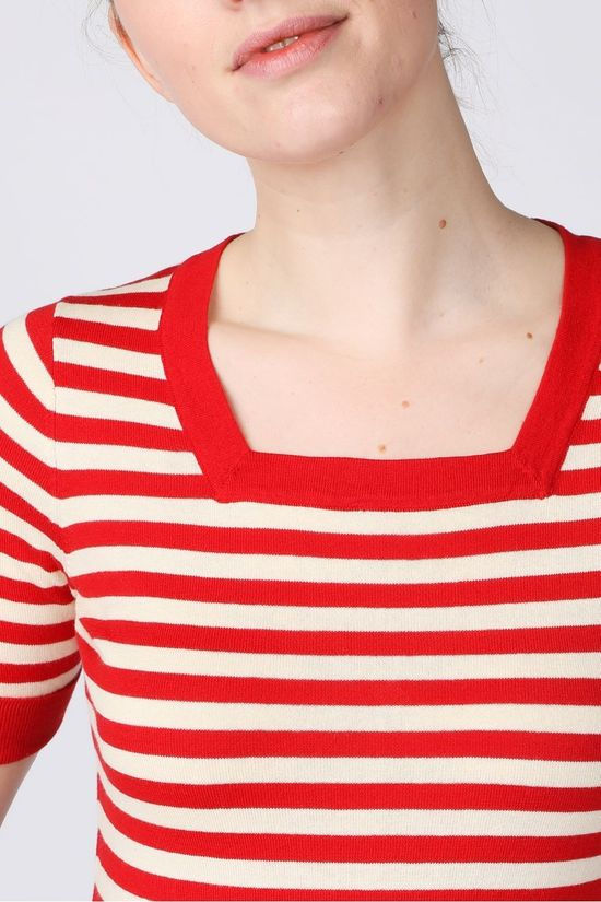 King Louie Pull Square Classic Stripe Ecru/Red