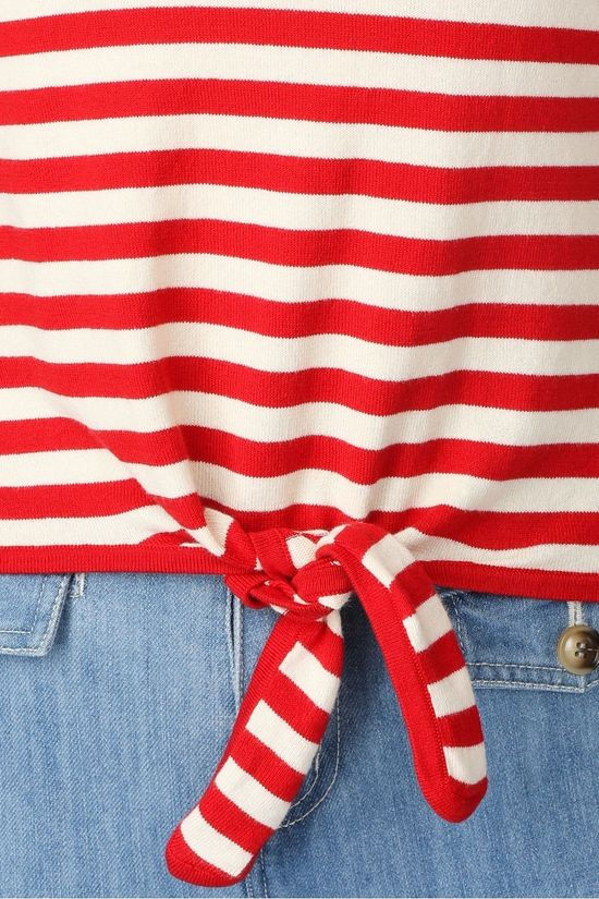 King Louie Pull Isa Knot Camisole Classic Stripe Red/Ecru