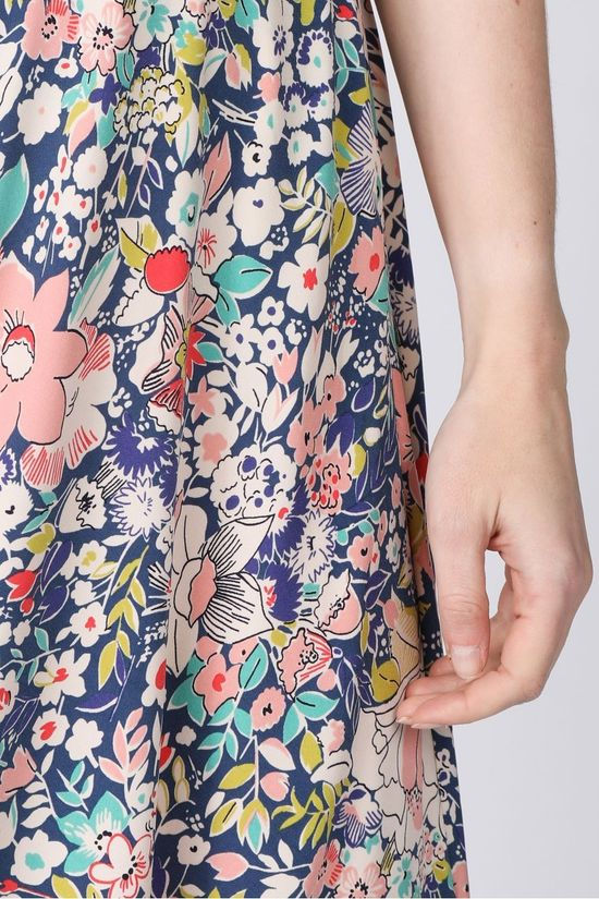 King Louie Jupe Circle Skirt Capitola Royal Blue/Ass. Flower