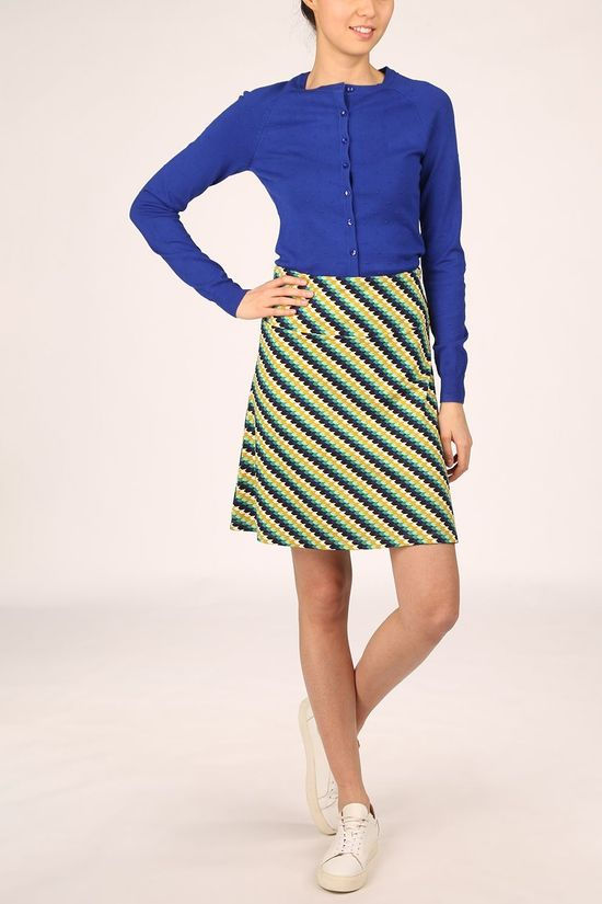 King Louie Rok Border Skirt Daze dark yellow/dark green