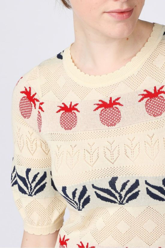 King Louie Pull Agnes Bellsleeve Pineapple Ecru