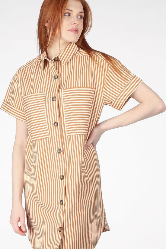 FRNCH Robe Alea Camel Brown/Off White