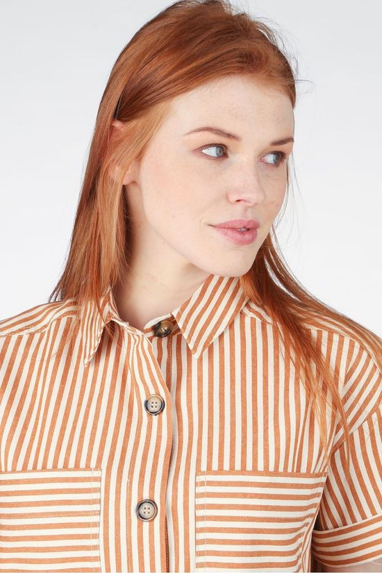 FRNCH Robe Alea Camel Brown/Off White