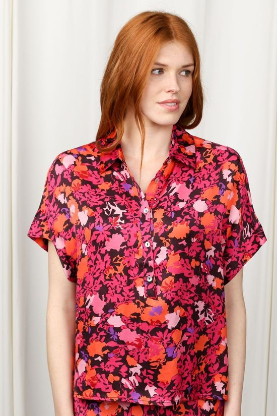 FRNCH Hemd Cheryn Black/Fuchsia