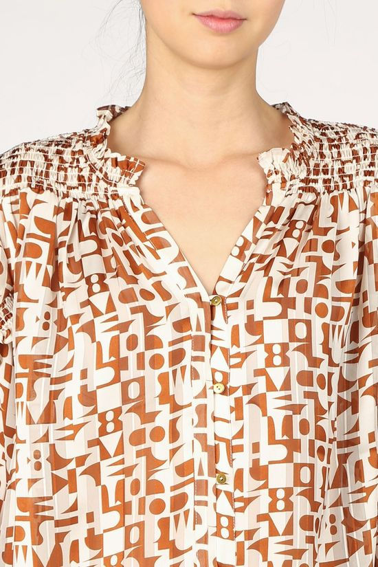 Scotch & Soda Hemd 162233 Off White/Camel Brown