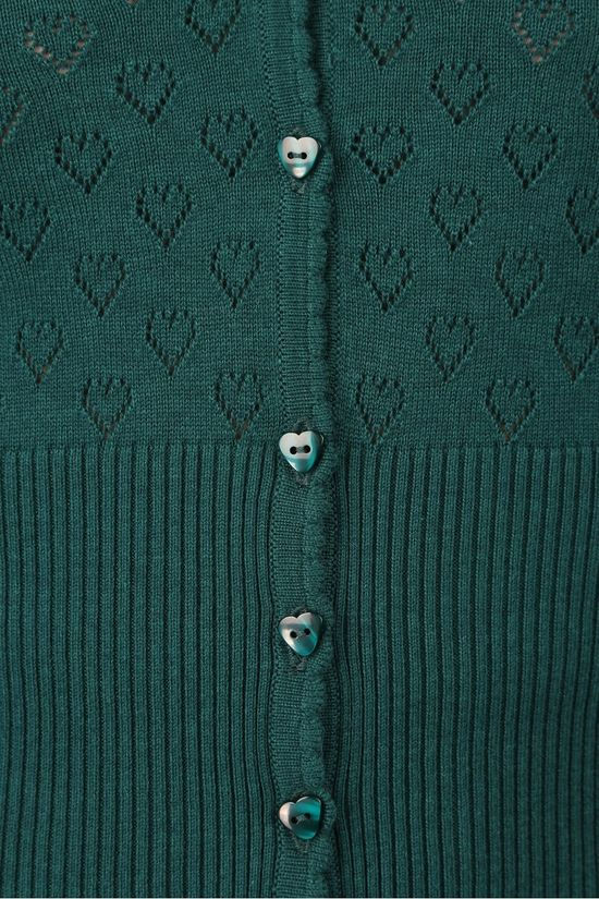 King Louie Cardigan V Heart Ajour dark green