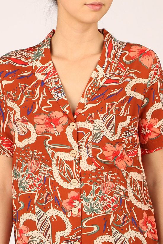 King Louie Hemd Ella Lei rust/dark pink