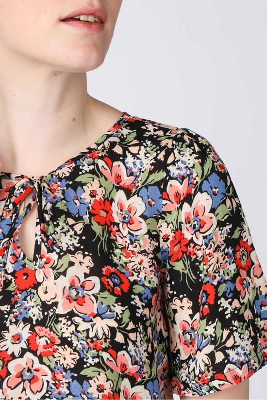 King Louie Blouse Izzy Dolores Black/Ass. Flower