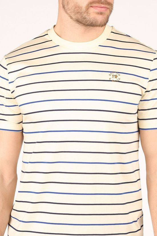 Scotch & Soda T-Shirt 162459 Ecru/Dark Blue