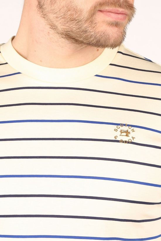 Scotch & Soda T-Shirt 162459 Ecru/Dark Blue