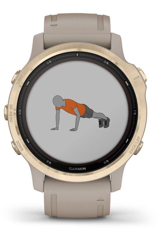 Garmin GPS Fenix 6S Pro Solar LT Gold W LT Sand Band Gold/Sand Brown