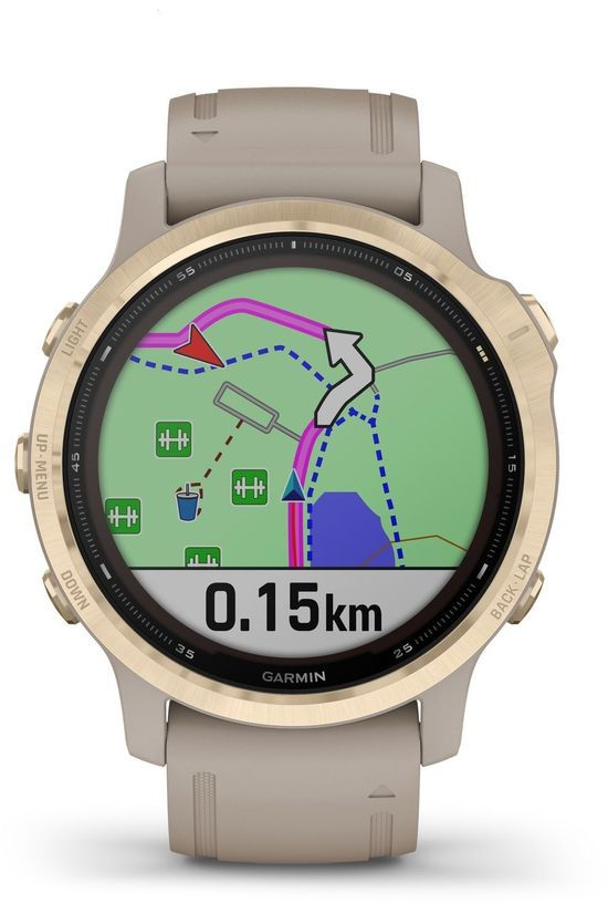 Garmin GPS Fenix 6S Pro Solar LT Gold W LT Sand Band Gold/Sand Brown