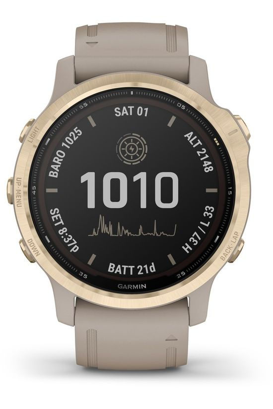 Garmin GPS Fenix 6S Pro Solar LT Gold W LT Sand Band Gold/Sand Brown