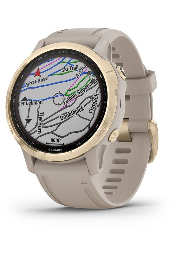 Garmin GPS Fenix 6S Pro Solar LT Gold W LT Sand Band Gold/Sand Brown