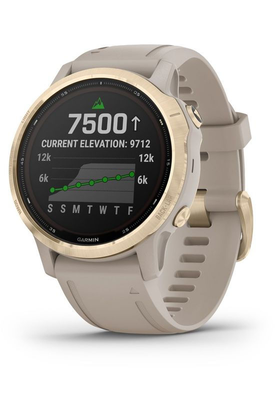 Garmin GPS Fenix 6S Pro Solar LT Gold W LT Sand Band Gold/Sand Brown