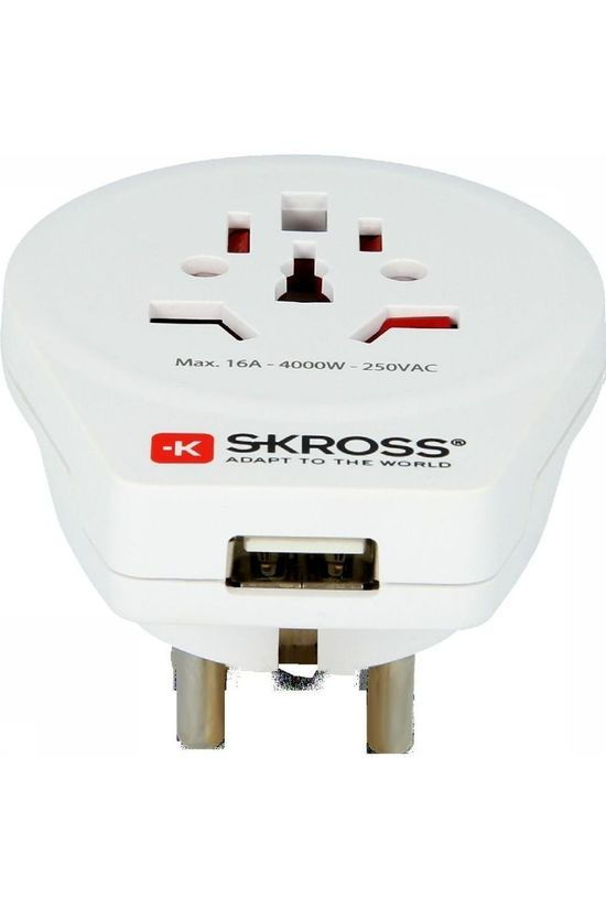 S-Kross Wereldstekker World To Europe USB white