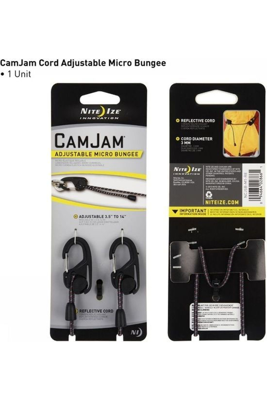 Nite Ize Mousqueton Camjam Adjustable Micro Bungee Black