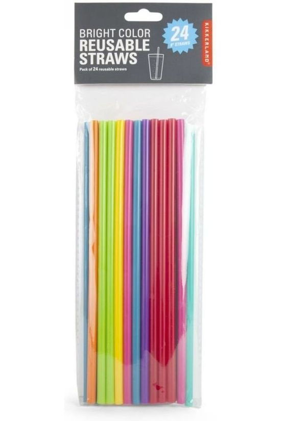 Kikkerland Gadget Bright Color Reusable Straws Assorted / Mixed
