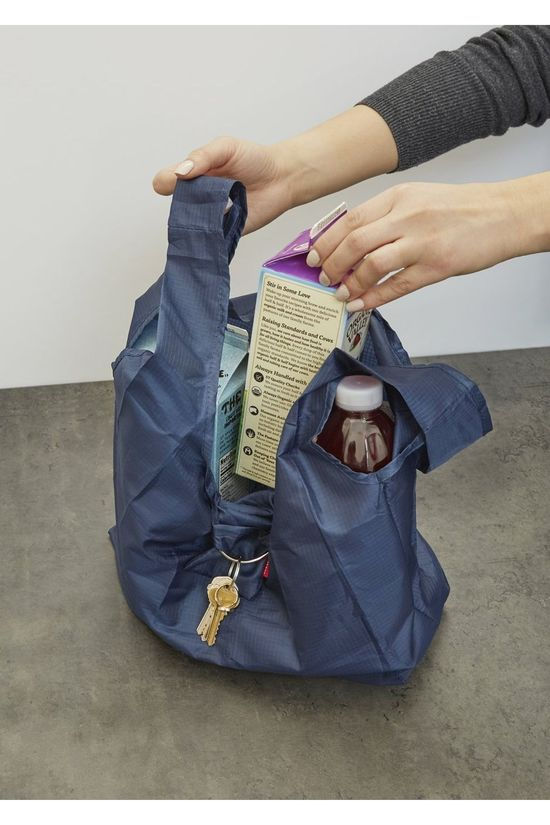 Kikkerland Gadget Key Ring Shopping Bag dark blue