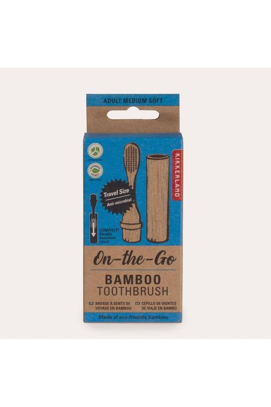 Kikkerland Gadget On The Go Bamboo Toothbrush light brown
