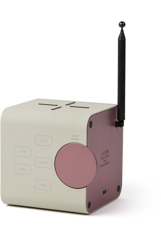 Lexon Speaker Oslo News Clock Radio-Charger-Speaker light grey/mid khaki