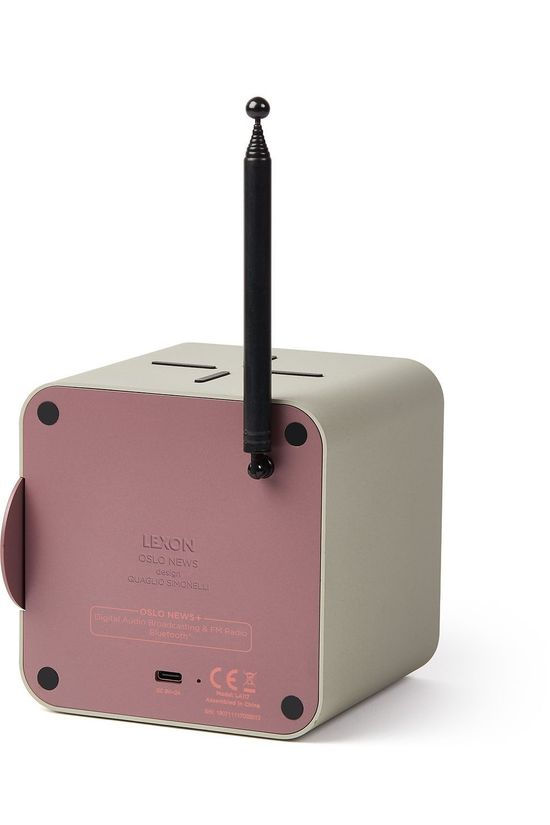 Lexon Speaker Oslo News Clock Radio-Charger-Speaker light grey/mid khaki