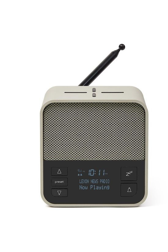 Lexon Speaker Oslo News Clock Radio-Charger-Speaker light grey/mid khaki