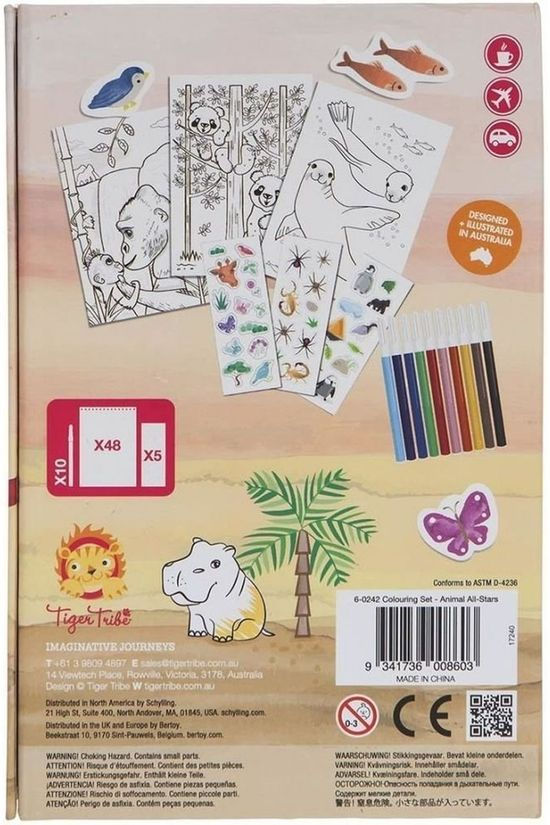 Tiger Tribe Spel Colouring Sets Animals All Stars No colour / Transparent