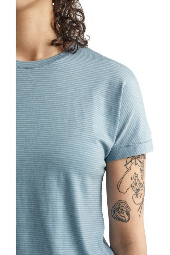 Icebreaker T-Shirt Wmn Utility Explore SS Crew Stripe blue