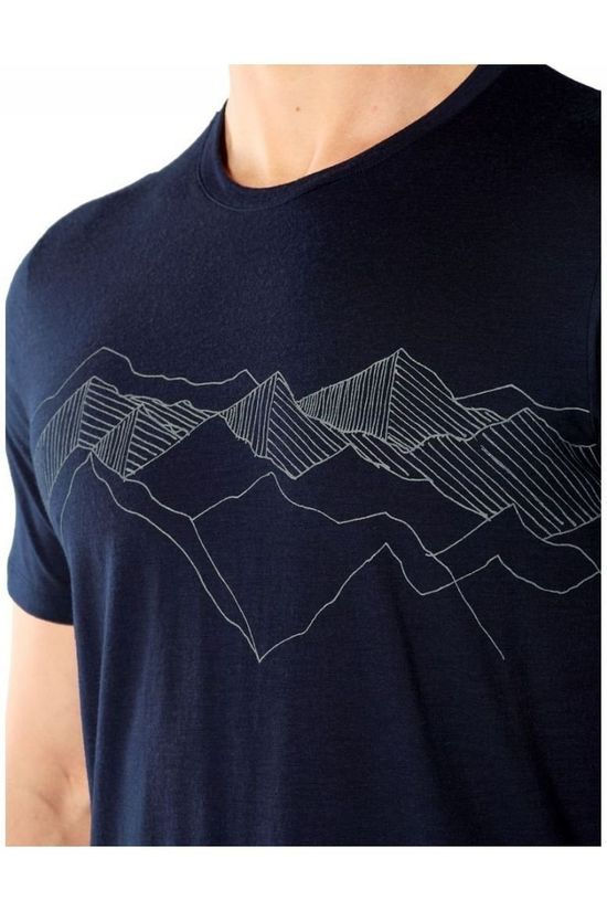 Icebreaker T-Shirt Ice Tech Lite Tee Peak Patterns Navy Blue