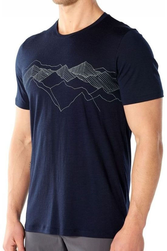 Icebreaker T-Shirt Ice Tech Lite Tee Peak Patterns Navy Blue