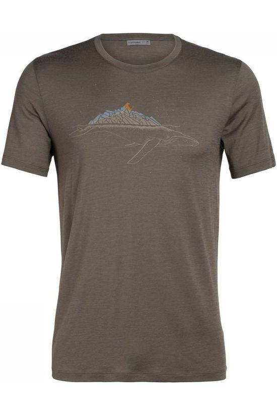 Icebreaker T-Shirt Ice Tech Lite Tee Whitecap Whale Taupe