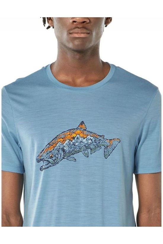 Icebreaker T-Shirt Ice Tech Lite Tee Tetons Salmon light blue
