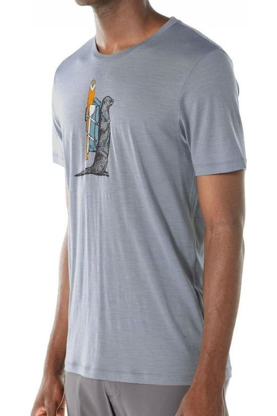 Icebreaker T-Shirt Ice Tech Lite Tee Otter Paddle light grey