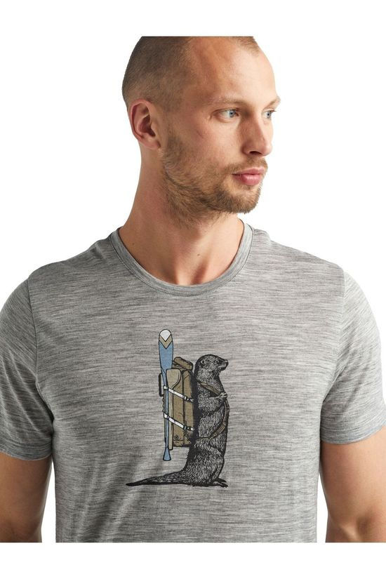 Icebreaker T-Shirt Tech Lite Otter Paddle mid grey