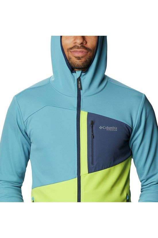 Columbia Polaire Peak Pursuit Tech Hoodie Light Blue/Lime Green