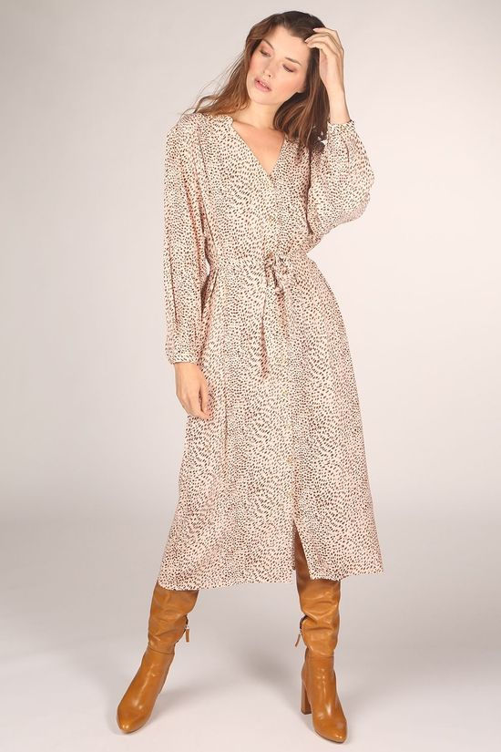 FRNCH Robe Acheley Ecru/Brown