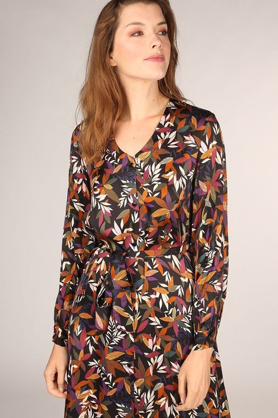 FRNCH Robe Aricia Black/Ass. Flower
