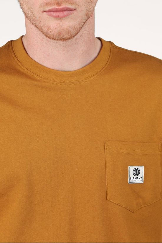 Element T-Shirt Basic Pocket Label Ss Camel Brown