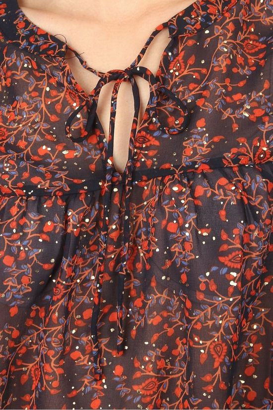 Grace&Mila Blouse Bonita Navy Blue/Red