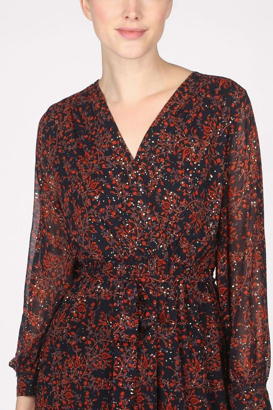Grace&Mila Jurk Burgundy Navy Blue/Red