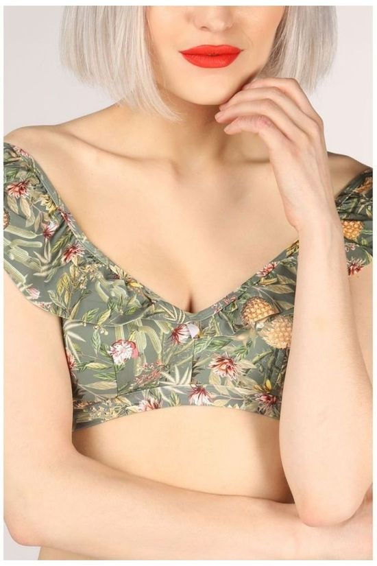 Esprit Soutien-Gorge Bahia Padded Frill Top light khaki