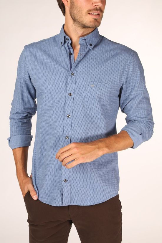 Fynch-Hatton Hemd 1220 6070 Blue (Jeans)/Ass. Geometric