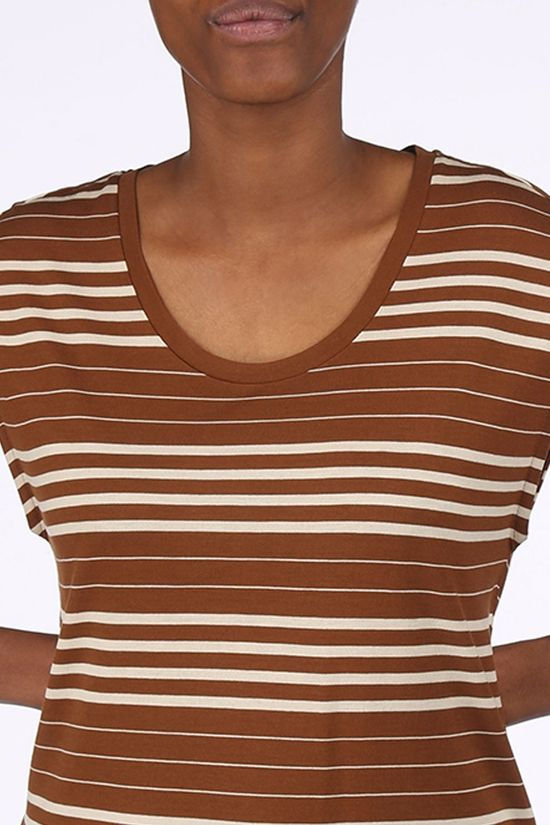 Esprit T-Shirt 021Eo1K310 Camel Brown/Off White