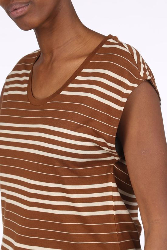 Esprit T-Shirt 021Eo1K310 Camel Brown/Off White