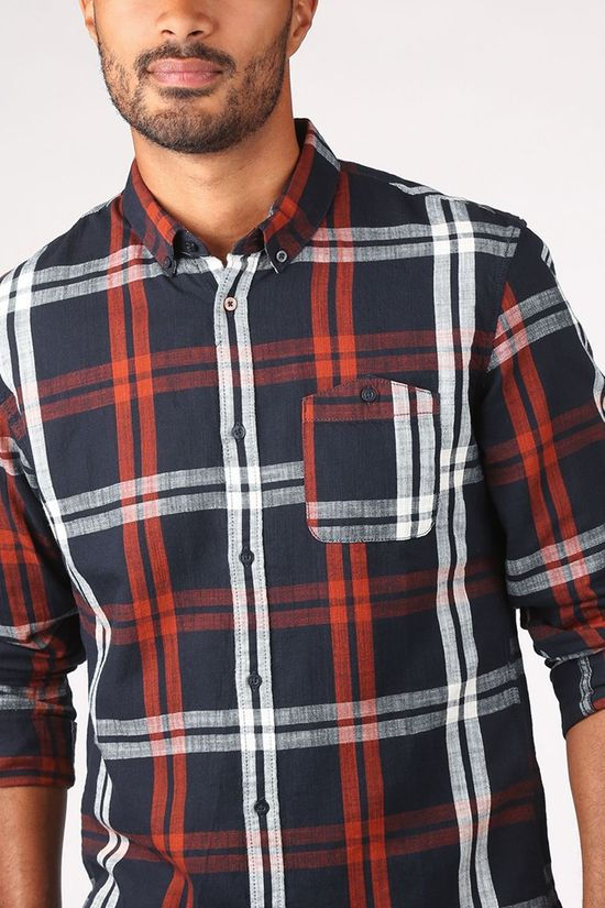 Tom Tailor Chemise 1022206 dark blue/rust