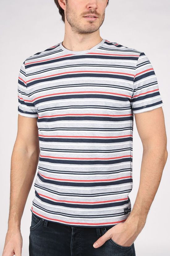 Tom Tailor T-Shirt 1020894 Light Grey Marle/Dark Blue