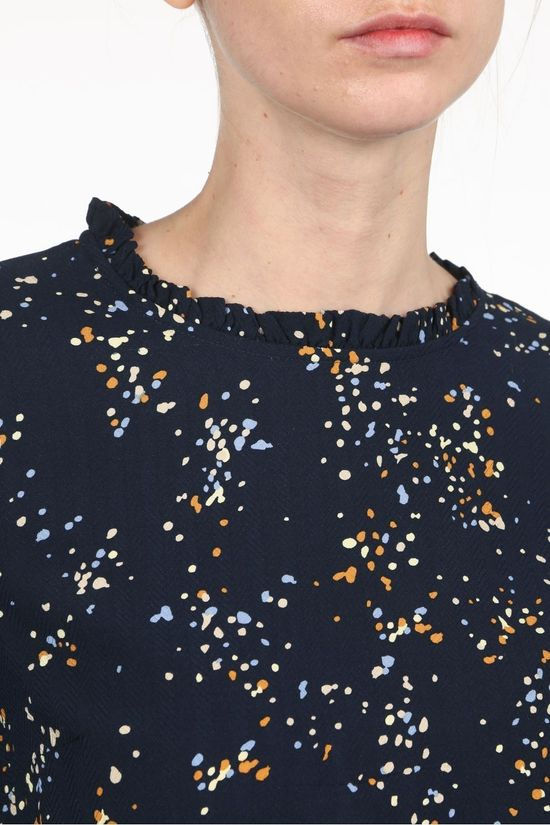 Tom Tailor Blouse 1024845 Navy Blue/Camel Brown